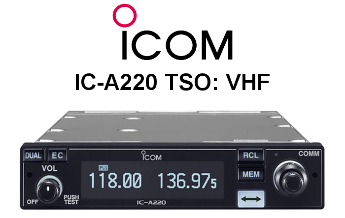 Emisora ICOM DE BANDA AÉREA IC-A220 TSO