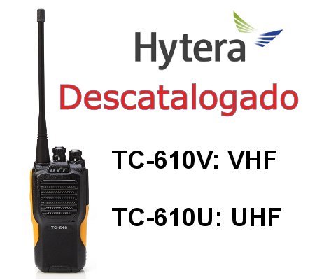 HYTERA TC-610 Walkie TC-610V / TC-610U DE 16 CANALES, IP66 Y MIL STD810